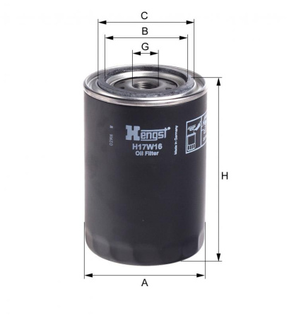 Корпусный масляный фильтр Hengst H17W16