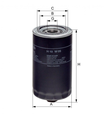 Корпусный масляный фильтр Hengst H19W05