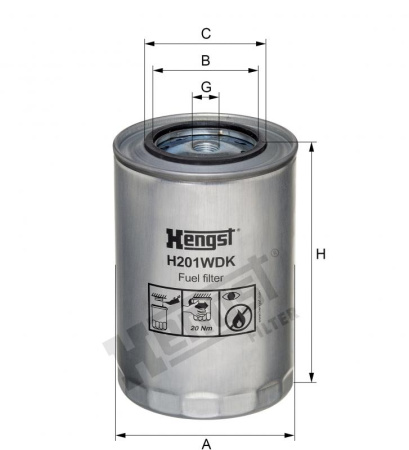 Корпусный топливный фильтр Hengst H201WDK
