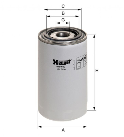 Корпусный масляный фильтр Hengst H19W10