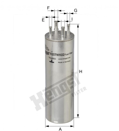 Магистральный топливный фильтр Hengst H207WK02