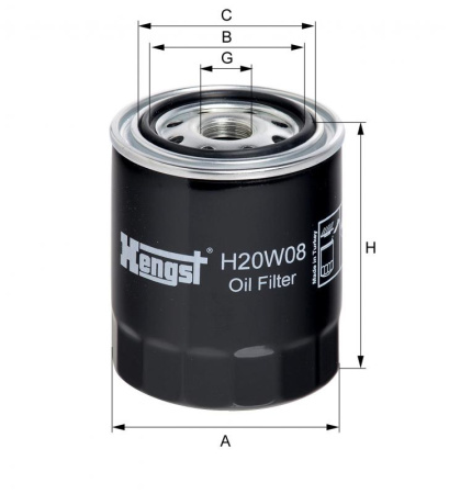 Корпусный масляный фильтр Hengst H20W08