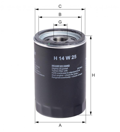 Корпусный масляный фильтр Hengst H14W25