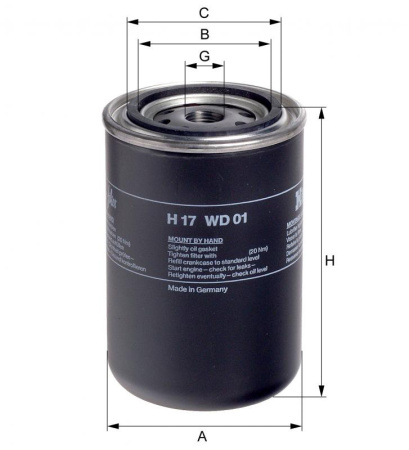 Корпусный масляный фильтр Hengst H17WD01