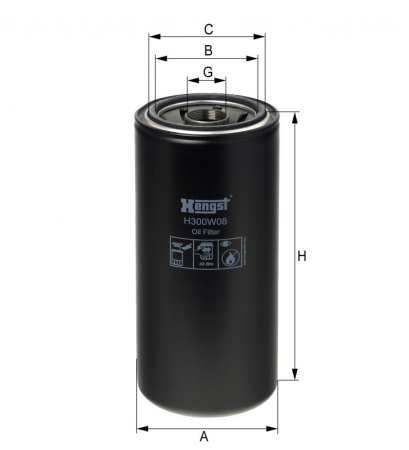 Корпусный масляный фильтр Hengst H300W08