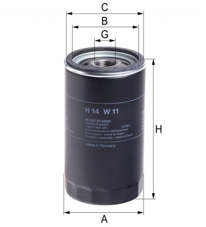 Корпусный масляный фильтр Hengst H14W11